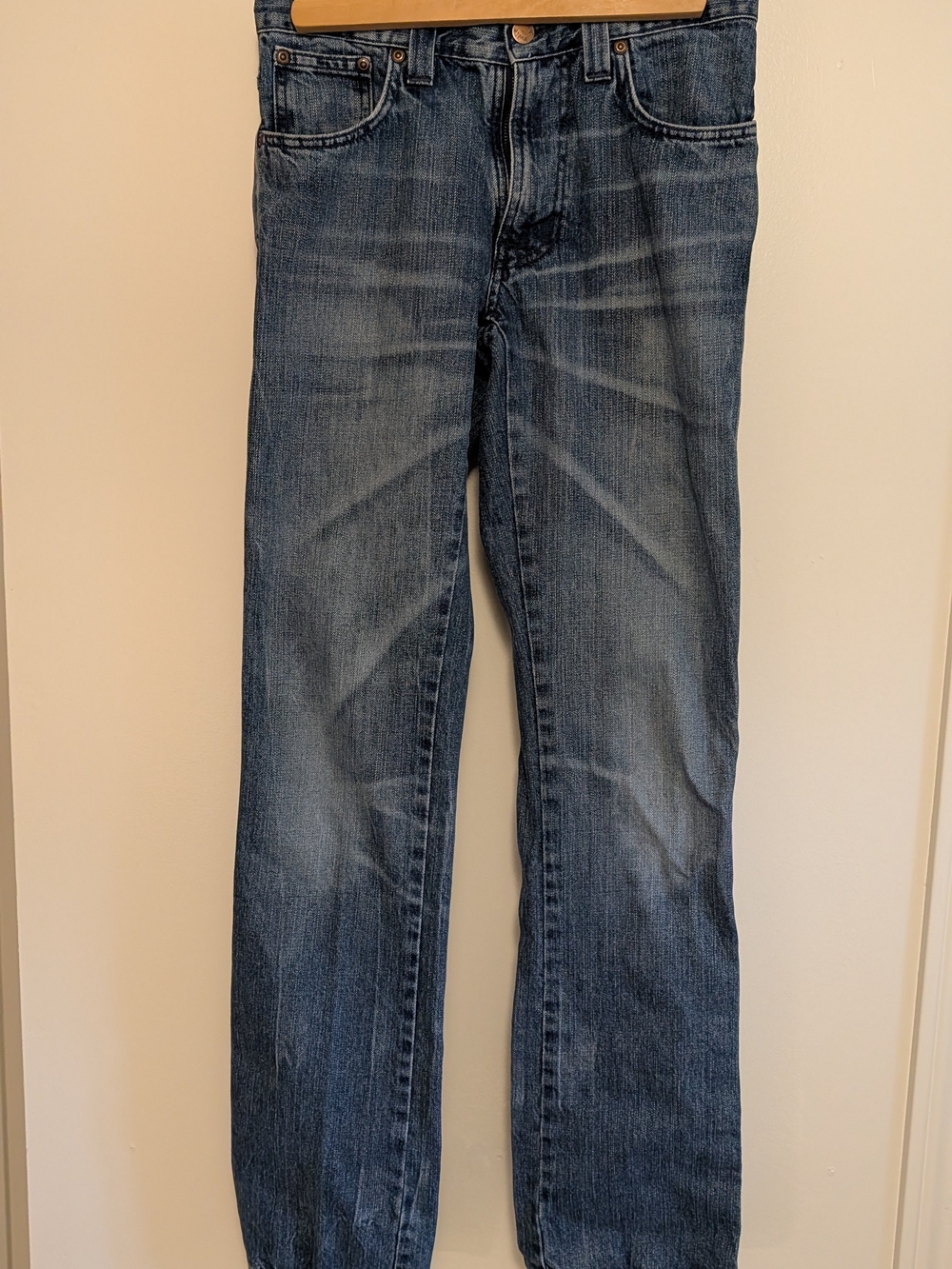Vintage Men's Nudie Jeans Straight-Leg Denim in Faded Blue